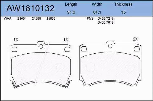 Aywiparts AW1810132 - Bremžu uzliku kompl., Disku bremzes autospares.lv