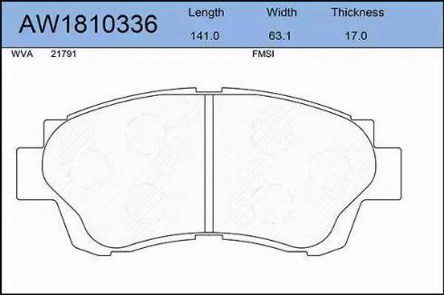 Aywiparts AW1810336 - Bremžu uzliku kompl., Disku bremzes www.autospares.lv