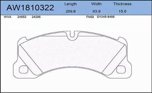 Aywiparts AW1810322 - Bremžu uzliku kompl., Disku bremzes www.autospares.lv