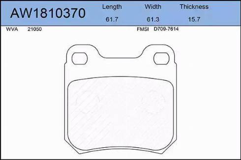 Aywiparts AW1810370 - Тормозные колодки, дисковые, комплект www.autospares.lv