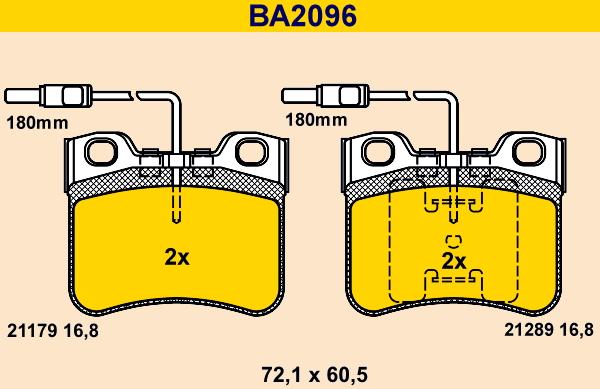 Barum BA2096 - Bremžu uzliku kompl., Disku bremzes www.autospares.lv