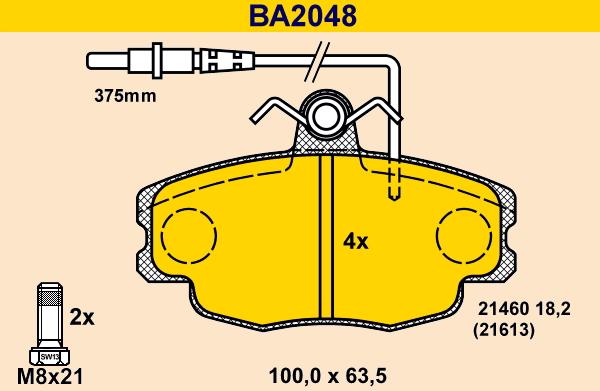 Barum BA2048 - Тормозные колодки, дисковые, комплект www.autospares.lv