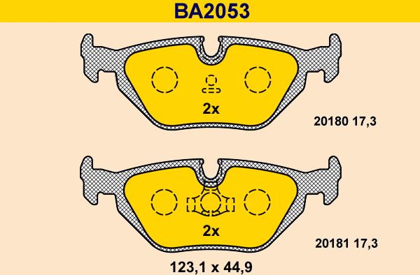 Barum BA2053 - Bremžu uzliku kompl., Disku bremzes www.autospares.lv