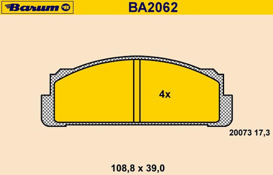 Barum BA2062 - Bremžu uzliku kompl., Disku bremzes www.autospares.lv