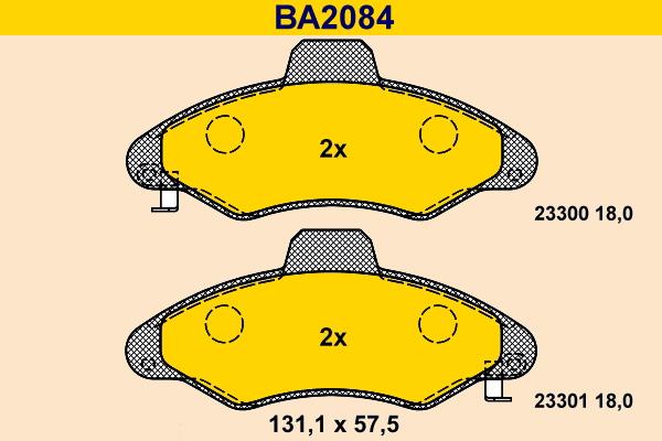 Barum BA2084 - Bremžu uzliku kompl., Disku bremzes www.autospares.lv