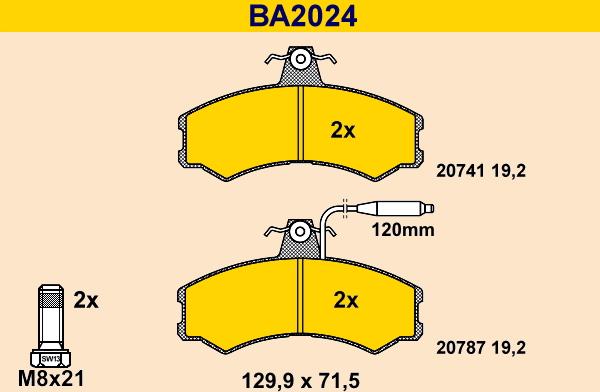 Barum BA2024 - Bremžu uzliku kompl., Disku bremzes www.autospares.lv