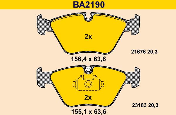 Barum BA2190 - Bremžu uzliku kompl., Disku bremzes autospares.lv