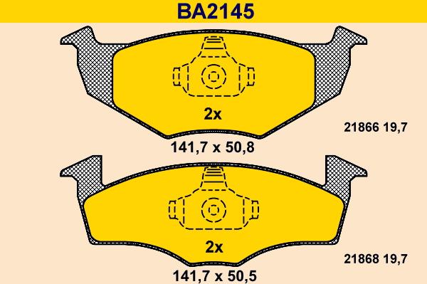 Barum BA2145 - Тормозные колодки, дисковые, комплект www.autospares.lv