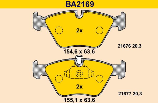 Barum BA2169 - Bremžu uzliku kompl., Disku bremzes www.autospares.lv