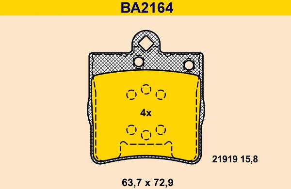 Barum BA2164 - Bremžu uzliku kompl., Disku bremzes www.autospares.lv