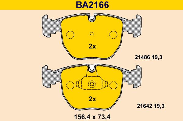 Barum BA2166 - Bremžu uzliku kompl., Disku bremzes www.autospares.lv