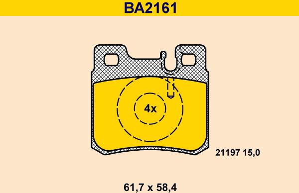 Barum BA2161 - Bremžu uzliku kompl., Disku bremzes www.autospares.lv