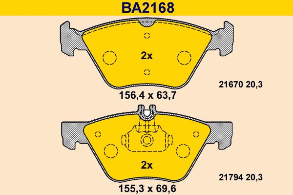 Barum BA2168 - Bremžu uzliku kompl., Disku bremzes www.autospares.lv