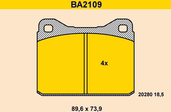 Barum BA2109 - Bremžu uzliku kompl., Disku bremzes www.autospares.lv