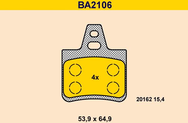 Barum BA2106 - Bremžu uzliku kompl., Disku bremzes www.autospares.lv