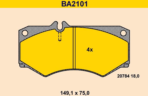 Barum BA2101 - Bremžu uzliku kompl., Disku bremzes www.autospares.lv