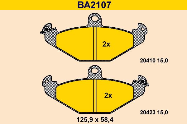 Barum BA2107 - Bremžu uzliku kompl., Disku bremzes autospares.lv