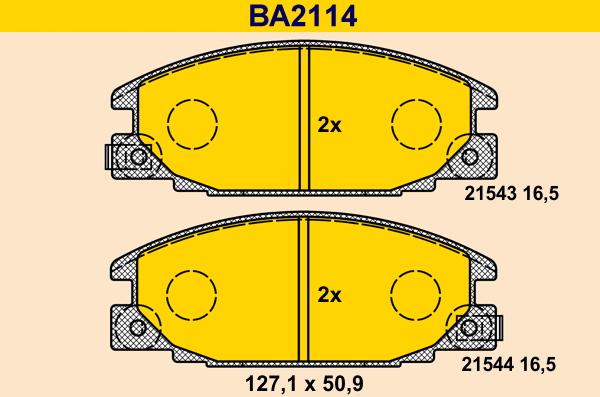 Barum BA2114 - Тормозные колодки, дисковые, комплект www.autospares.lv