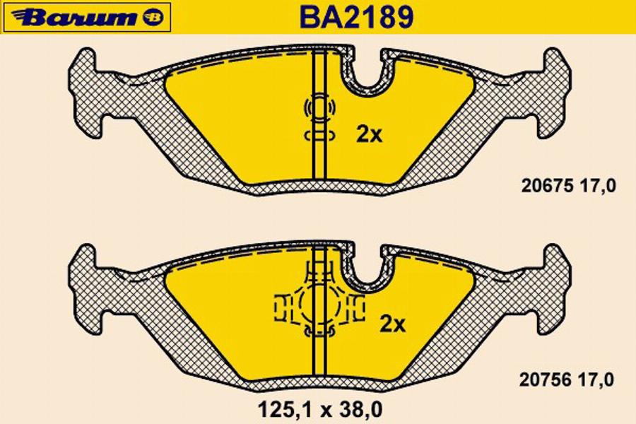 Barum BA2189 - Bremžu uzliku kompl., Disku bremzes www.autospares.lv