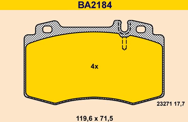 Barum BA2184 - Bremžu uzliku kompl., Disku bremzes www.autospares.lv