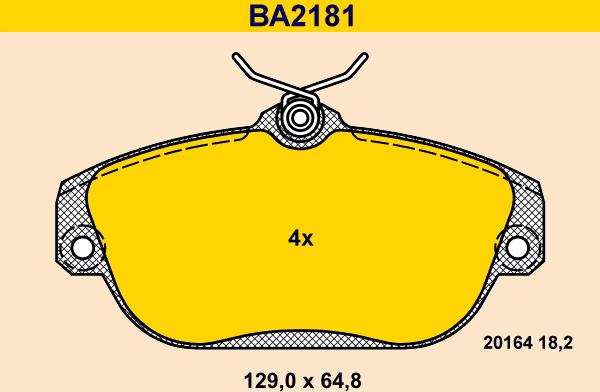 Barum BA2181 - Bremžu uzliku kompl., Disku bremzes www.autospares.lv