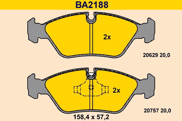 Barum BA2188 - Bremžu uzliku kompl., Disku bremzes www.autospares.lv