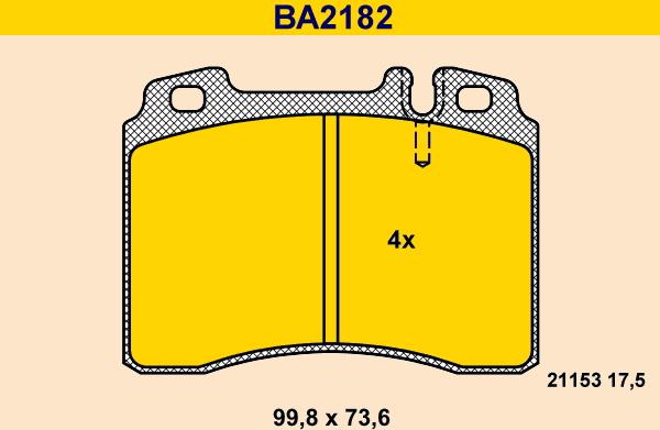 Barum BA2182 - Bremžu uzliku kompl., Disku bremzes www.autospares.lv