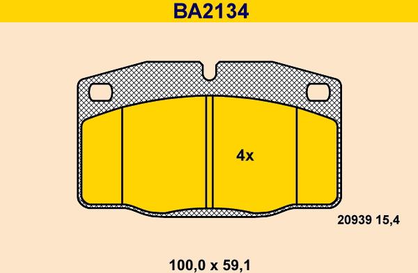 Barum BA2134 - Bremžu uzliku kompl., Disku bremzes www.autospares.lv