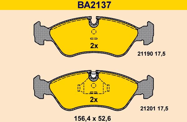 Barum BA2137 - Bremžu uzliku kompl., Disku bremzes autospares.lv