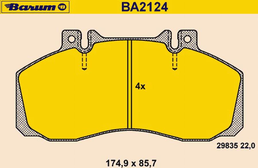 Barum BA2124 - Bremžu uzliku kompl., Disku bremzes www.autospares.lv