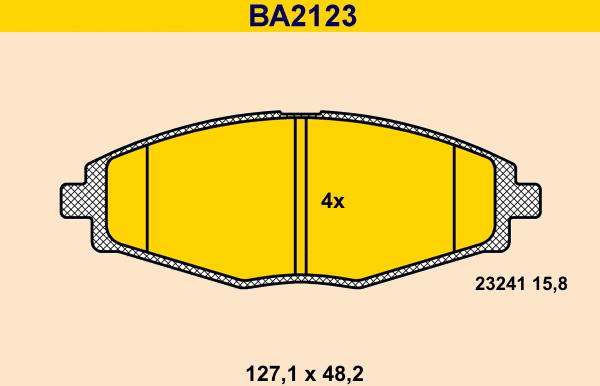 Barum BA2123 - Bremžu uzliku kompl., Disku bremzes www.autospares.lv