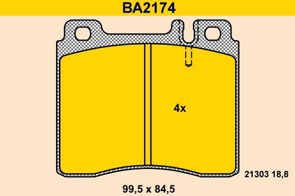 Barum BA2174 - Bremžu uzliku kompl., Disku bremzes autospares.lv