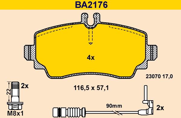 Barum BA2176 - Bremžu uzliku kompl., Disku bremzes www.autospares.lv