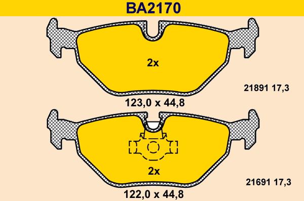 Barum BA2170 - Brake Pad Set, disc brake www.autospares.lv