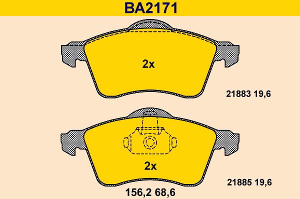 Barum BA2171 - Bremžu uzliku kompl., Disku bremzes autospares.lv