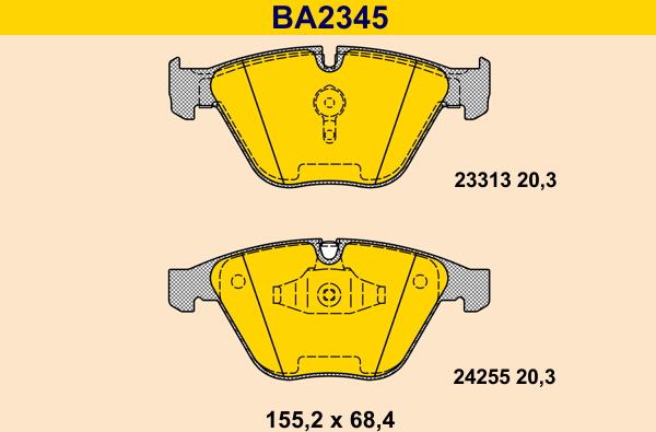 Barum BA2345 - Bremžu uzliku kompl., Disku bremzes www.autospares.lv