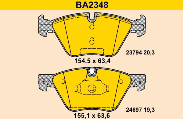 Barum BA2348 - Bremžu uzliku kompl., Disku bremzes autospares.lv