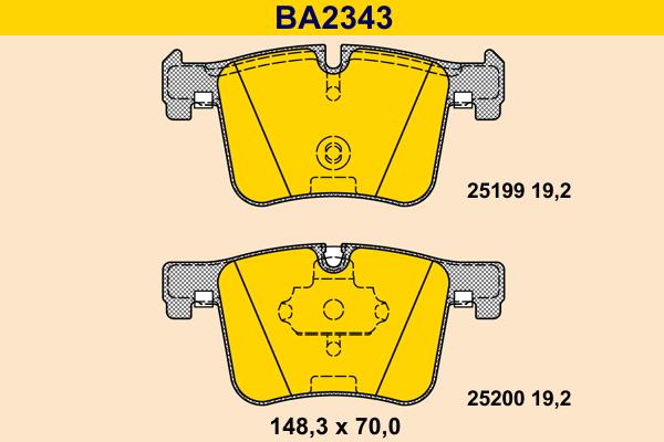 Barum BA2343 - Bremžu uzliku kompl., Disku bremzes www.autospares.lv