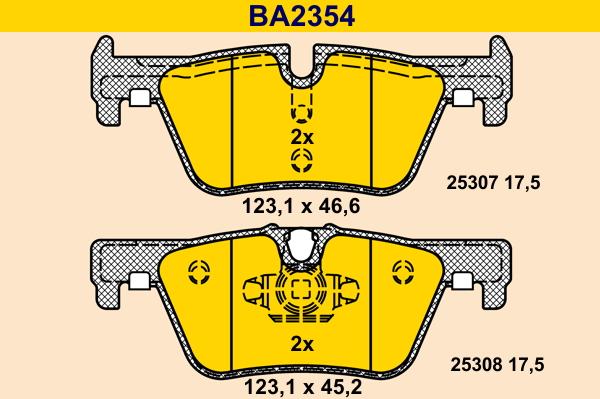 Barum BA2354 - Bremžu uzliku kompl., Disku bremzes www.autospares.lv