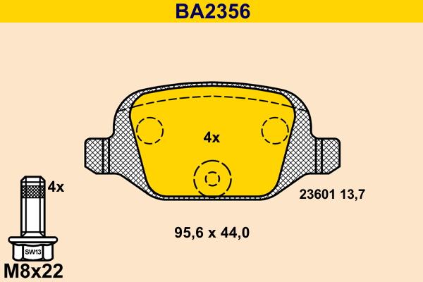 Barum BA2356 - Bremžu uzliku kompl., Disku bremzes autospares.lv