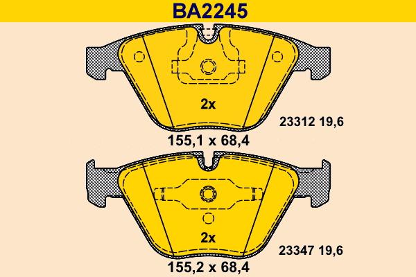 Barum BA2245 - Bremžu uzliku kompl., Disku bremzes autospares.lv