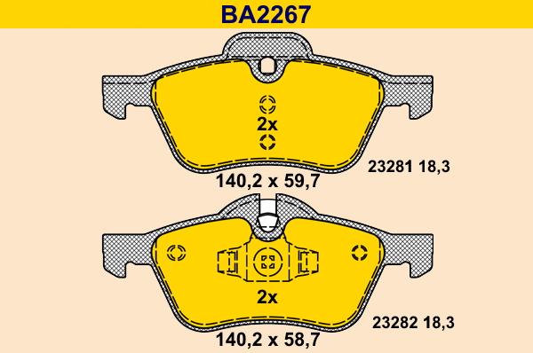 Barum BA2267 - Bremžu uzliku kompl., Disku bremzes www.autospares.lv