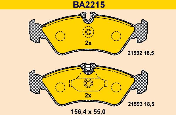 Barum BA2215 - Тормозные колодки, дисковые, комплект www.autospares.lv