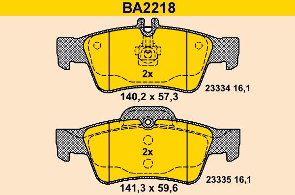 Barum BA2218 - Bremžu uzliku kompl., Disku bremzes www.autospares.lv