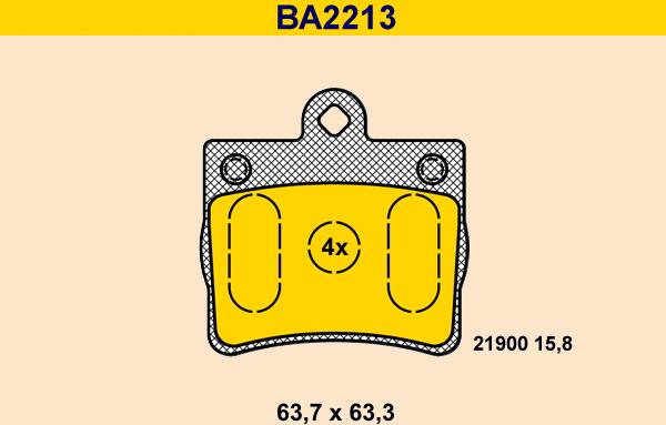 Barum BA2213 - Bremžu uzliku kompl., Disku bremzes www.autospares.lv