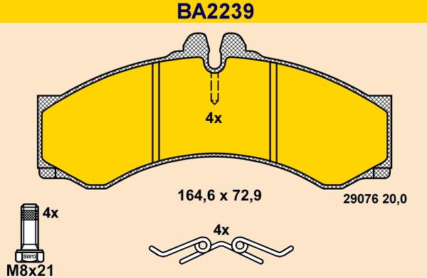 Barum BA2239 - Тормозные колодки, дисковые, комплект www.autospares.lv