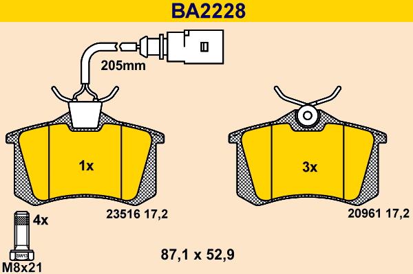 Barum BA2228 - Brake Pad Set, disc brake www.autospares.lv