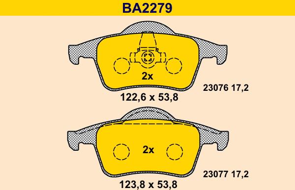 Barum BA2279 - Bremžu uzliku kompl., Disku bremzes autospares.lv