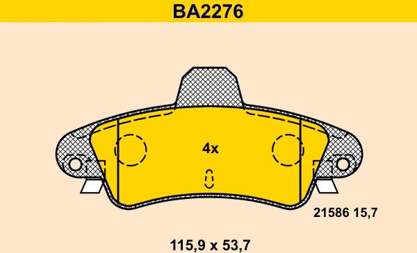 Barum BA2276 - Bremžu uzliku kompl., Disku bremzes www.autospares.lv