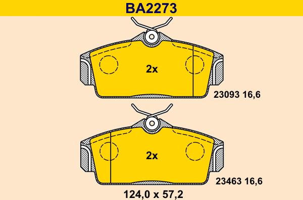 Barum BA2273 - Bremžu uzliku kompl., Disku bremzes www.autospares.lv